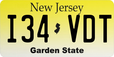 NJ license plate I34VDT