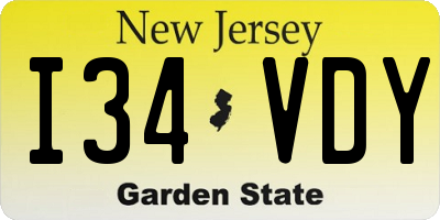 NJ license plate I34VDY