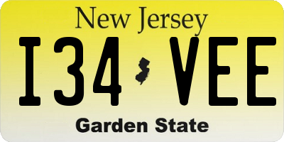 NJ license plate I34VEE
