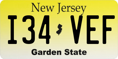 NJ license plate I34VEF