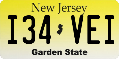 NJ license plate I34VEI