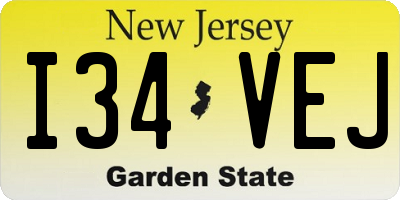 NJ license plate I34VEJ