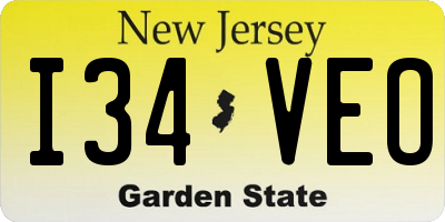 NJ license plate I34VEO