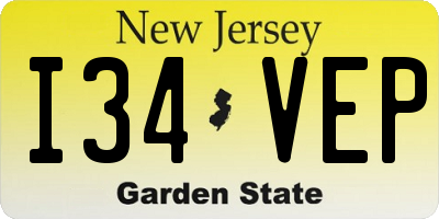 NJ license plate I34VEP