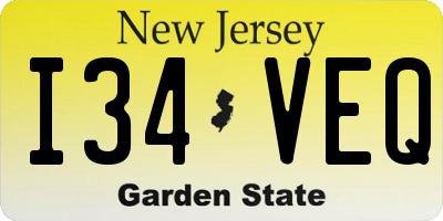 NJ license plate I34VEQ