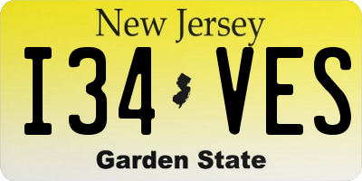 NJ license plate I34VES