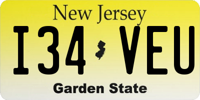 NJ license plate I34VEU