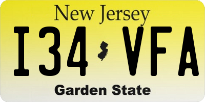 NJ license plate I34VFA