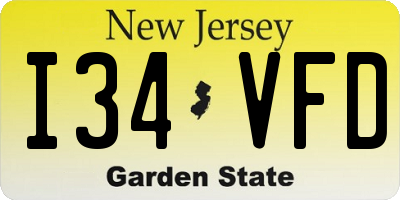 NJ license plate I34VFD