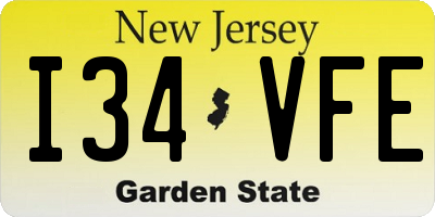 NJ license plate I34VFE