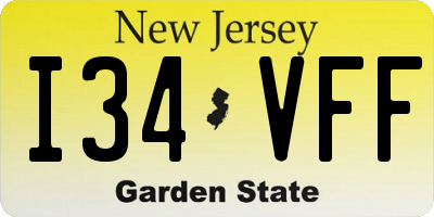 NJ license plate I34VFF