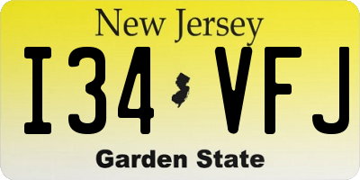 NJ license plate I34VFJ
