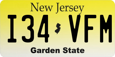 NJ license plate I34VFM
