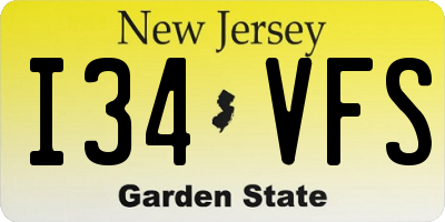 NJ license plate I34VFS
