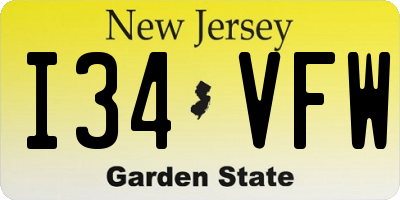 NJ license plate I34VFW