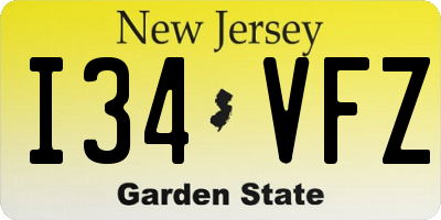 NJ license plate I34VFZ