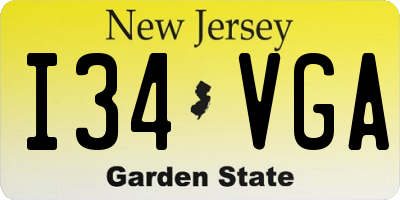 NJ license plate I34VGA