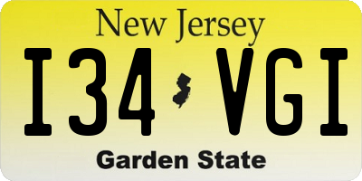 NJ license plate I34VGI