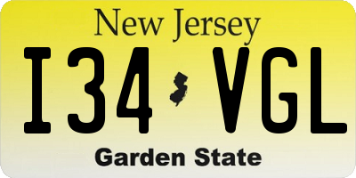 NJ license plate I34VGL