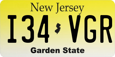 NJ license plate I34VGR
