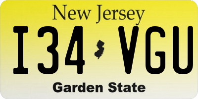 NJ license plate I34VGU