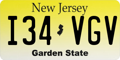 NJ license plate I34VGV