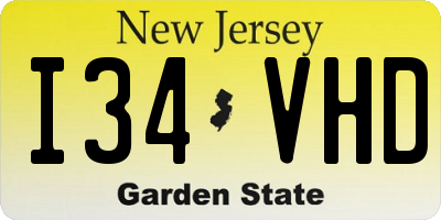 NJ license plate I34VHD