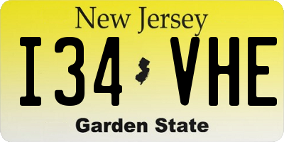 NJ license plate I34VHE