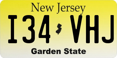 NJ license plate I34VHJ