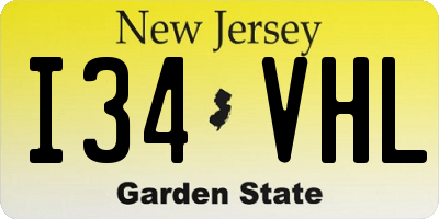 NJ license plate I34VHL