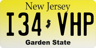 NJ license plate I34VHP