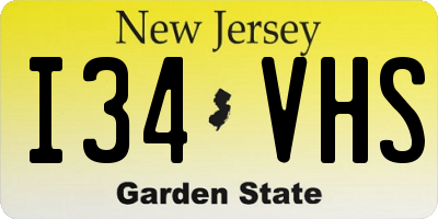 NJ license plate I34VHS