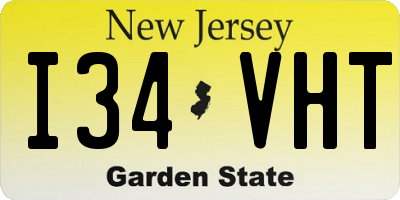 NJ license plate I34VHT