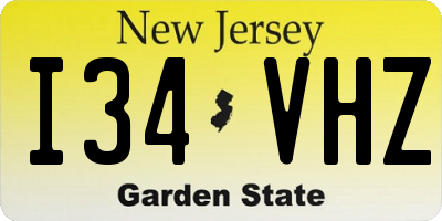 NJ license plate I34VHZ