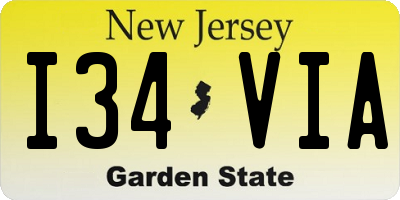 NJ license plate I34VIA