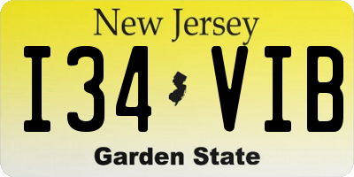 NJ license plate I34VIB