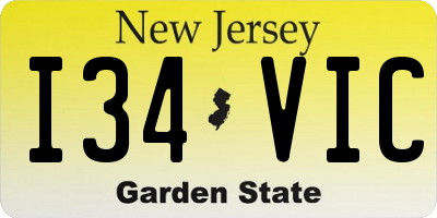 NJ license plate I34VIC