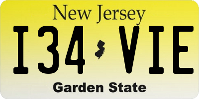 NJ license plate I34VIE
