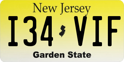 NJ license plate I34VIF