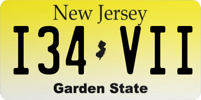 NJ license plate I34VII