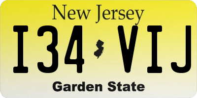 NJ license plate I34VIJ