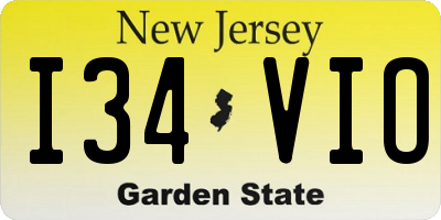 NJ license plate I34VIO