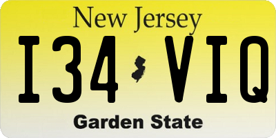 NJ license plate I34VIQ