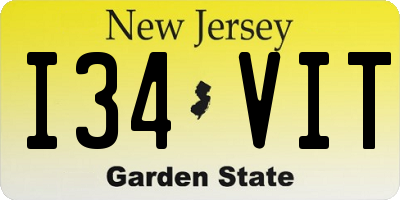 NJ license plate I34VIT