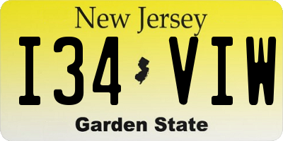 NJ license plate I34VIW