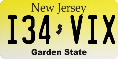 NJ license plate I34VIX