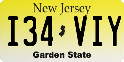 NJ license plate I34VIY