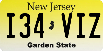 NJ license plate I34VIZ