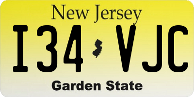 NJ license plate I34VJC