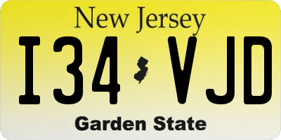 NJ license plate I34VJD